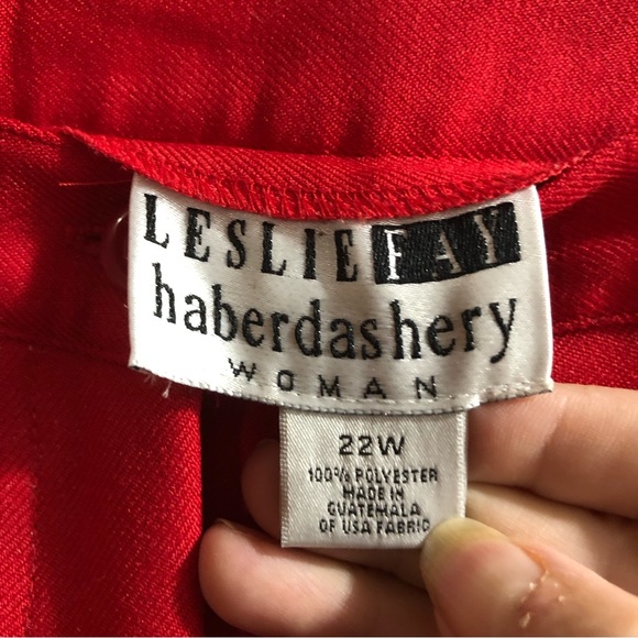 Leslie Fay haberdashery red slacks - Picture 3 of 3